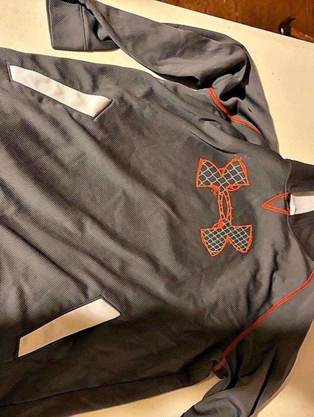 Under Armour Boys Hooded Athletic Jacket in Gray & Orange